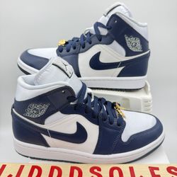 Nike Air Jordan 1 Mid SE Football Grey Midnight Navy FZ8777-044 Women’s Sizes