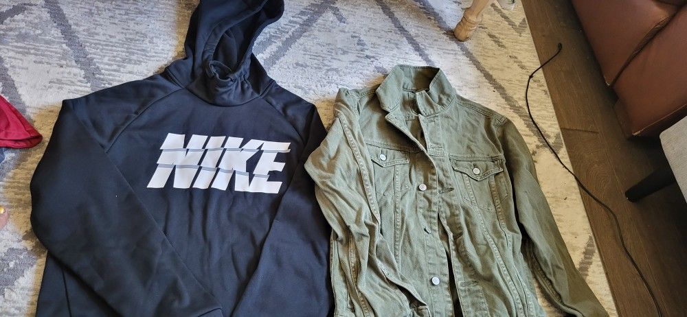 Nike Men's Jacket, Dry Fit, Size M and H&M Jeans Jacket Size M