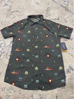 ROARK BLESS UP Shirt, Men Size Fitted S, Breathable DARK MILITARY PRINT RW534