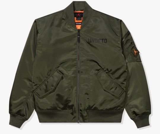 Undefeated X Jordan Bomber Jacket - CargoKhaki/ BrightMandarin LARGE