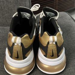 Nike Air max 270 react men size 11  Athletic Sneakers White Metallic Gold Black