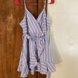 Blue White Striped Dress