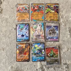 9 pokemon cards 1full art 3 v 1 vmax 3 ex