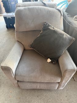 Two grey recliners for sale