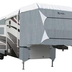 Classic Accessories Over Drive PolyPRO3 Deluxe 5th Wheel Cover or Toy Hauler Cover, Fits 33' - 37' RVs, RV Cover, Camper Cover, Travel Trailer Cover