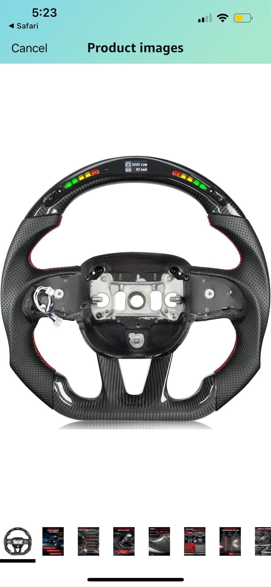 Dodge Challenger LED carbon Fiber Steering Wheel