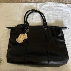 Alyssa Black Faux Leather Purse-NEW