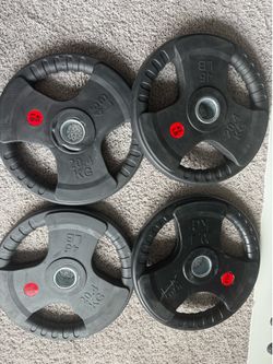 45 pound rubber coated plates