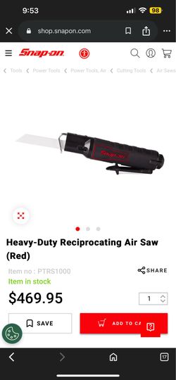 Snap-on Tools PTRS1000 Heavy Duty Air Reciprocating Saw