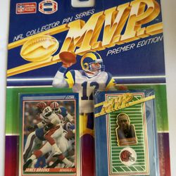1990 NFL Collector Pin Series "MVP Premier Edition" set featuring Cincinnati Bengals running back James Brooks