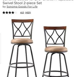 2 Swivel Bar Stools New In Box