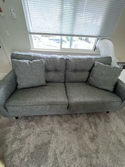 Modern gray sofa  Length 80”