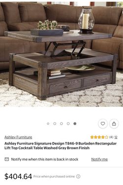 Signature Design by Ashley Burladen Lift Top Cocktail Coffee Table
