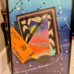 Multi Media acrylic signed original painting " Subway By Night" Paris By Elizabeth Gordon 15x 20