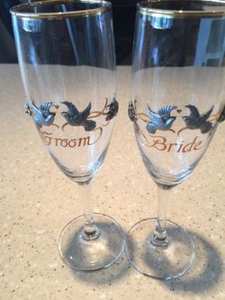 Bride and Groom glasses