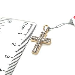 10kt Gold Diamond Cross Pendant 3 Row .33ctw 1.00grams 153757 1