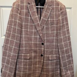 Boss by Hugo Boss Mens Slim Fit Checked Sport Coat 40 Regular
