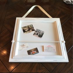Frame with  fabric back for wall - hang misc items and  appointments  