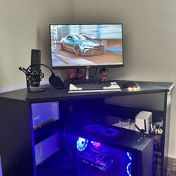 Gaming PC + 180Hz Monitor + Desk Setup + Chair– Ready to Play