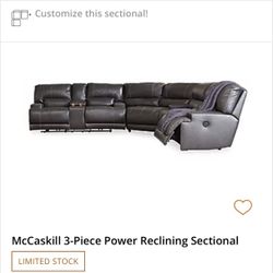 3- Piece Reclining Sectional (leather)