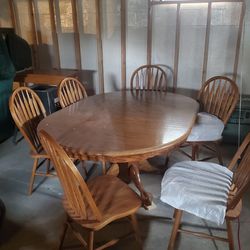 Solid oak kitchen table set