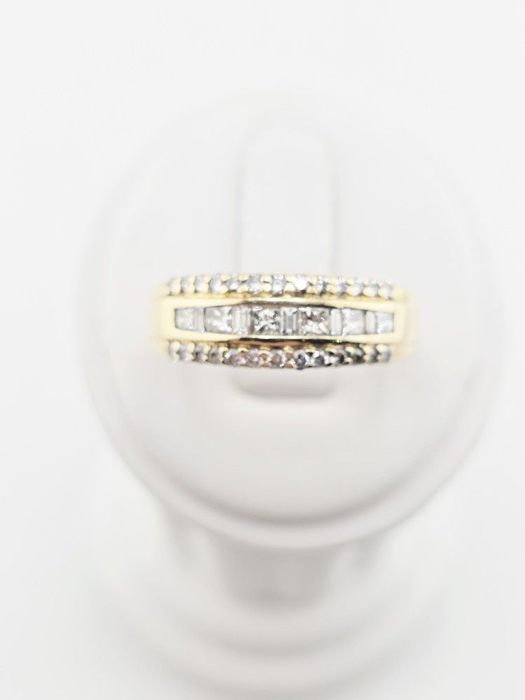 14k gold mens diamond wedding band