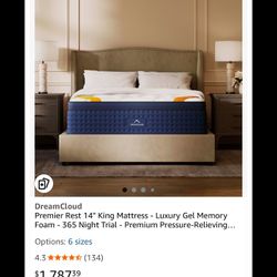 Dreamcloud NIB Luxury King Cashmere Mattress 