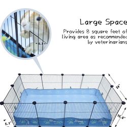 Spacious 8 Sq Ft Expandable Guinea Pig Cage - 12 Panel Playpen Indoor Habitat