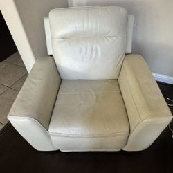 Leather Power Recliner(Beige)