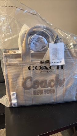 Beige Coach Cargo Tote