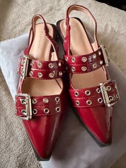 Addison Double Buckled Slingback Flats 7.5