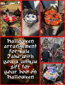 Halloween Arrangements Bouquet Chocolates Gothic Purse
