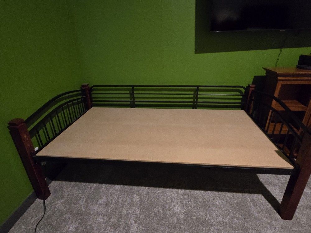 Wood and Metal Twin Bed Frame
