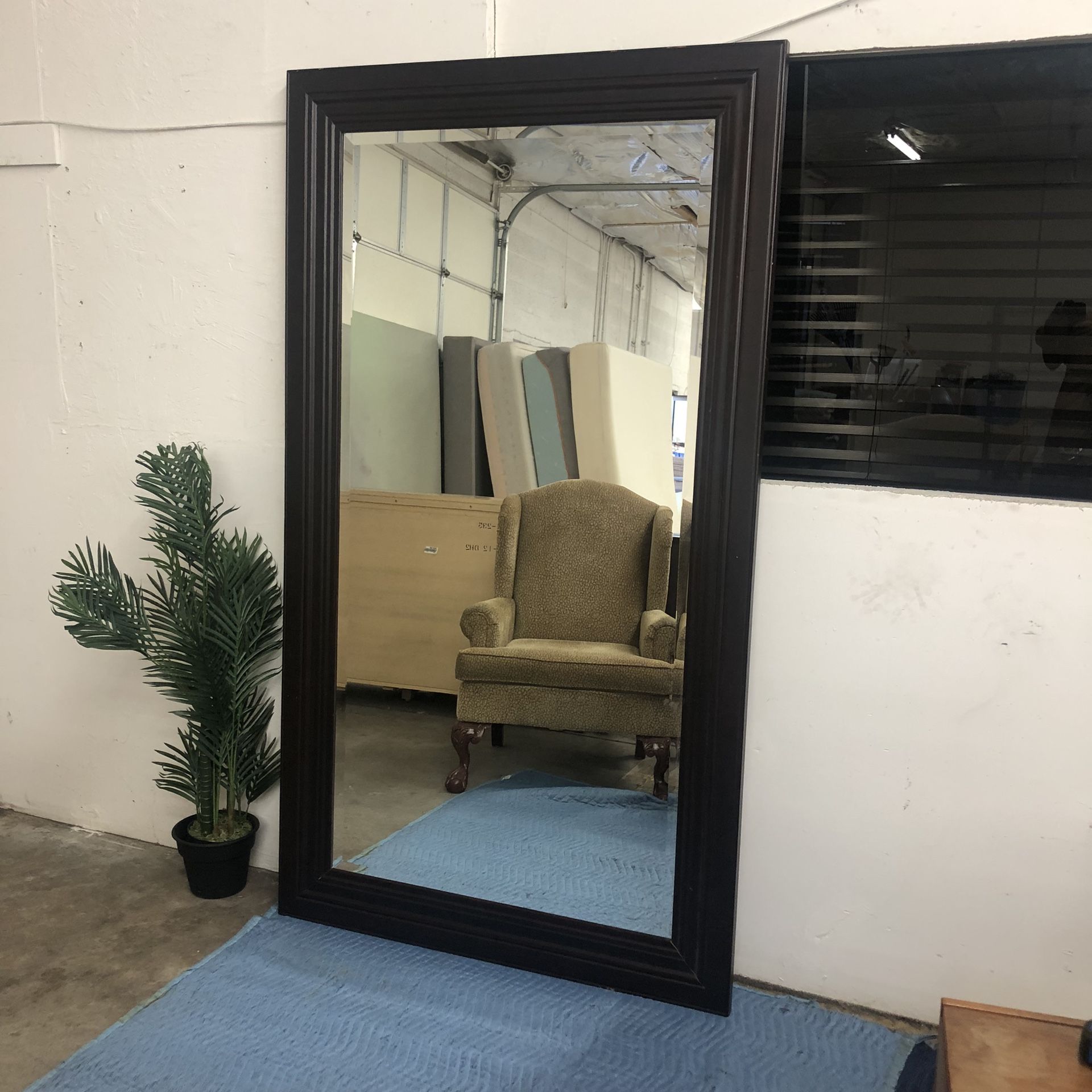 4 Foot X 7 Foot Beveled Glass Mirror Wood Framed
