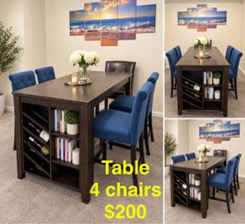 Counter Height Dining Table with 4 Chairs