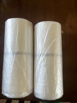 Brand New Heavy Duty Clear Plastic Trash Bags / Storage Rolls (2 Rolls)