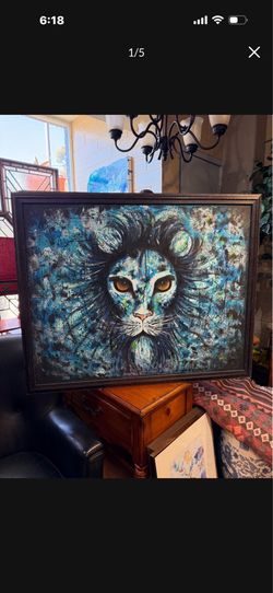 42 by 30 original Painting in Glass signed by the artist