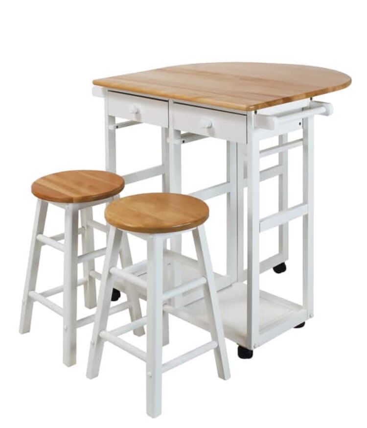 Breakfast Cart with Drop-leaf Table