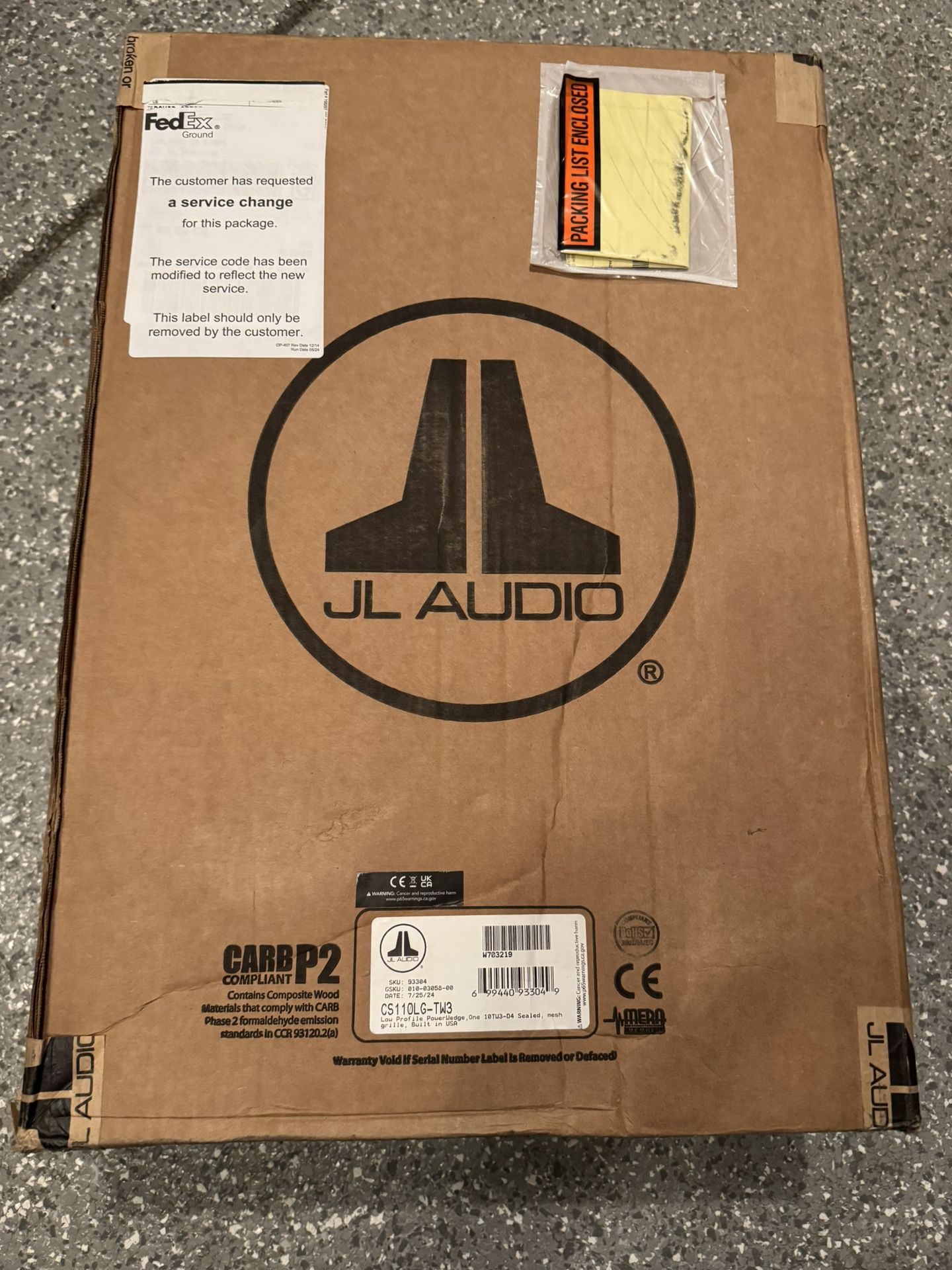 Unopened new JL audio 10 inch subwoofer CS110LG-TW3