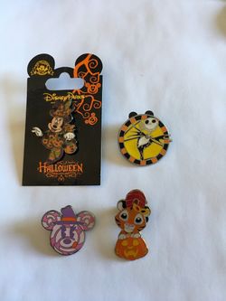 Disney Parks Halloween Enamel Pin Lot of 4