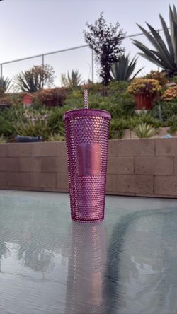 Disney Starbucks Pink Studded Tumbler with Straw