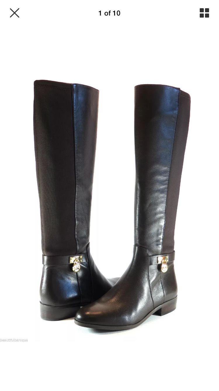 MK Hamilton Tall Leather Boot DK Chocolate 5.5