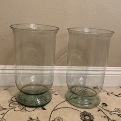 2 Large clear Vases