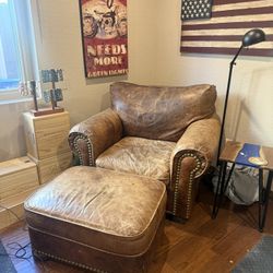 Leather Chair With Ottoman