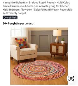 New Bohemian 4’round beautiful rug