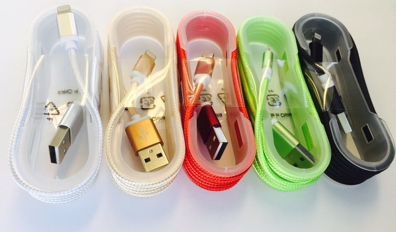 Rope Braided Sync USB Data Charger Cable Cord 5ft For iPhone (LOT OF 5)