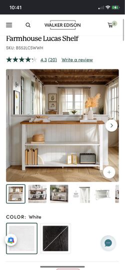 Walker Edison 52" Modern Farmhouse Solid Wood Storage Console in white and reclaimed barnwood NEW