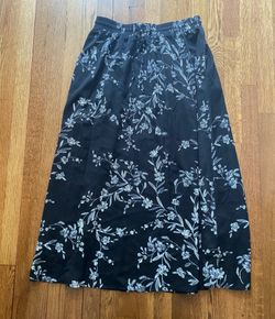 Black Floral Maxi Skirt with Elastic Waist