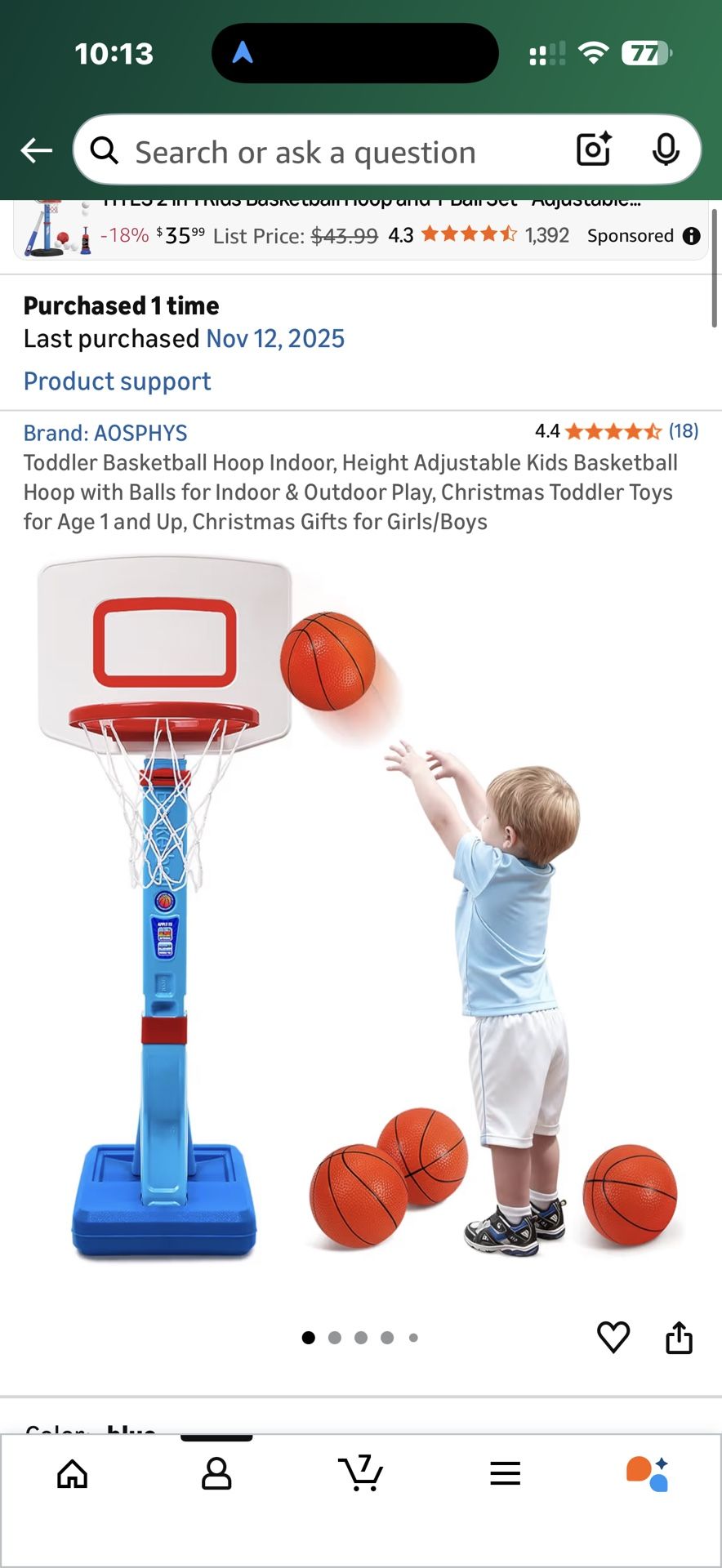 Toddler Basketball Hoop