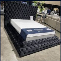 Queen Size Velvet Bed Frame Fiancing Available 